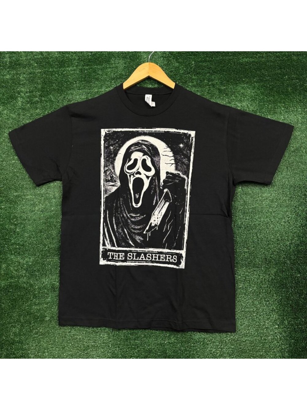 Scream Ghostface The Slasher Tarot Card Horror T-Shirt Size Large